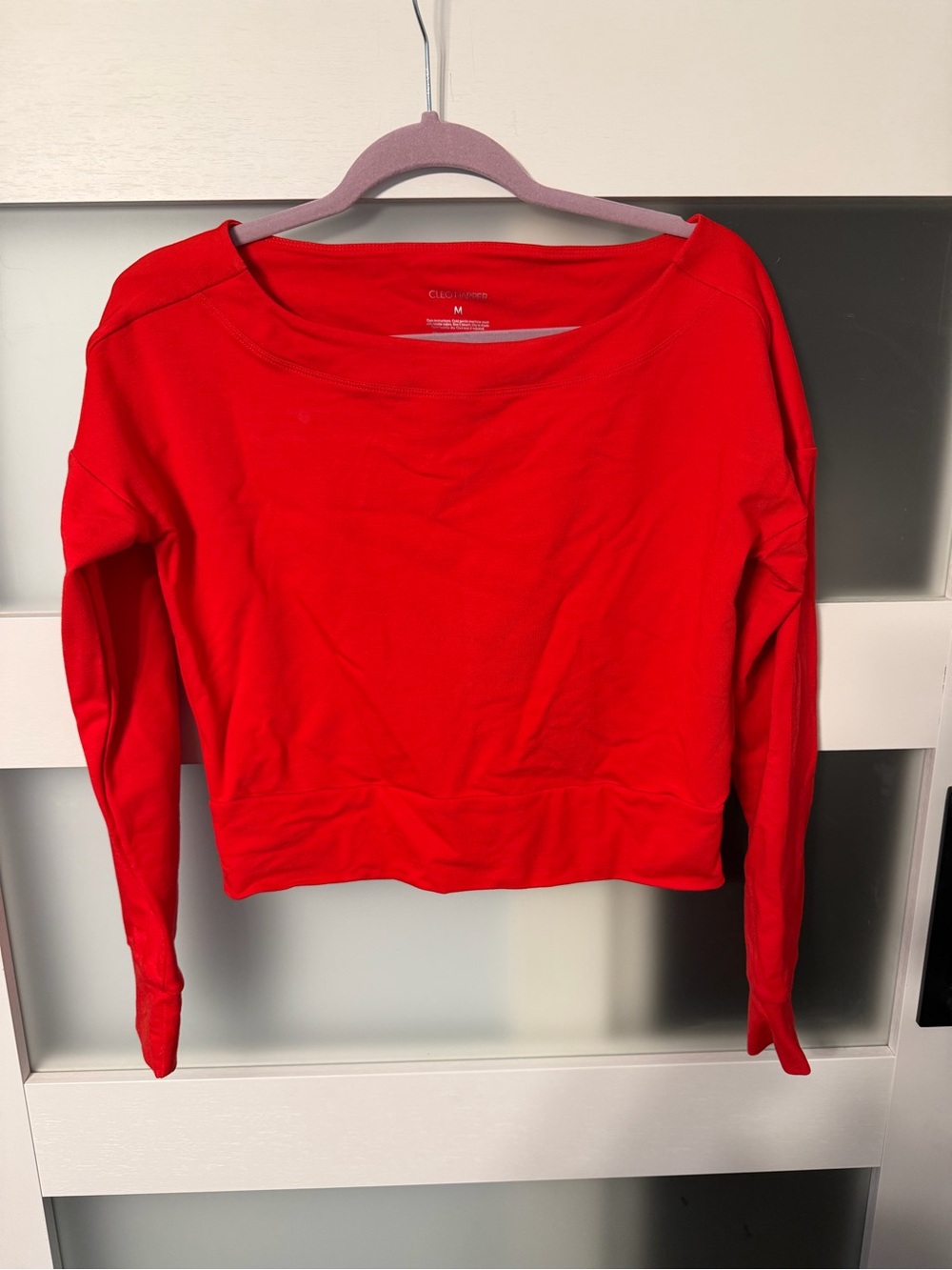 Cleo Harper Red Long-Sleeve Boatneck Top